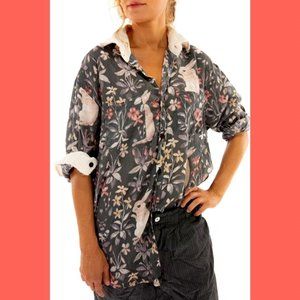 Magnolia Pearl Printed Boyfriend Shirt TOP 1080-DOLLY-OS (GW)